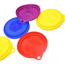 JIAKAI 10PCS Pet Dog Cat Food Can Cover Pet self-Sealing，Reusable pet Food lids, Environmentally Friendly（Color Random）