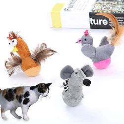 ocijf179 Pet Cat False Mouse Chick Interactive Teaser Scratch Funny Playing Plush Toy - Mouse#