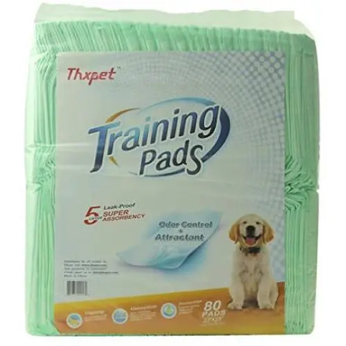 Thxpet Puppy Pads Super Absorbent Leak-Proof 80Count Dog Pee Training Pads 22x23
