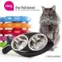 HING Fish Non Slip Dual Cat Feeding Station with Removable Bowls
