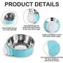 Crate Dog Bowl Stainless Steel Removable Food Bowl Feeder Pet Drink Water Dish Hanging on Cages for Puppy Cat Parrot Bird