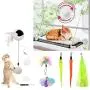 ZALALOVA Cat Window Perch Interactive Cat Toys, Cat Hammock Window Seat w/Free Fleece Blanket 2020 Latest Screw Suction Cups Automatic Lifting Cat Teaser & Teaser Ball w/ 5 Refills Cat Bed Pet Toys ZALALOVA Cat Window Perch Interactive Cat Toys, Cat Hammock Window Seat w/Free Fleece Blanket 2020 Latest Screw Suction Cups Automatic Lifting Cat Teaser & Teaser Ball w/ 5 Refills Cat Bed Pet Toys