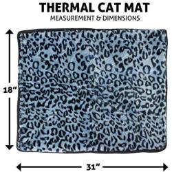 Thermal Cat Pet Dog Connectable Warming Bed Mat, Comfortable Nap, Sleeping and Crate Mat for Cats - Includes Buttons to Attach Mats Together (Gray, Large)