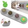 Camidy Catnip Ball Toy for Cat Licking,Natural Edible Catnip Snacks,Rotatable Licking Treats Stick-on Wall Toy for Cats Kitten