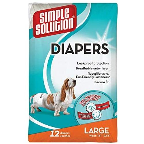 12 Pack Pupsters Disposable Diaper Large/XL 18''-27''