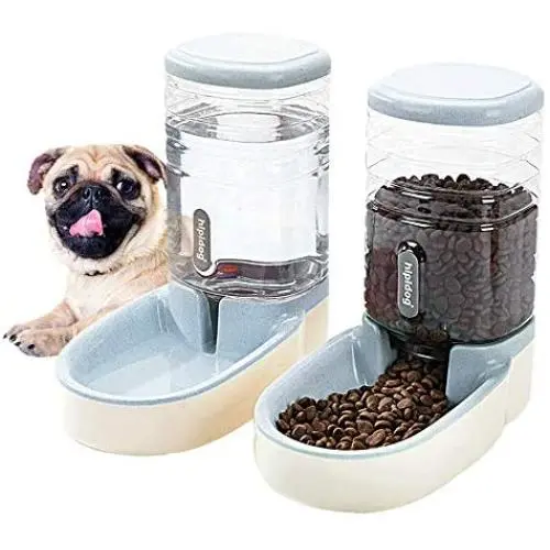 Happycat Pets Gravity Food and Water Dispenser Set,Small & Big Dogs and Cats Automatic Food and Water Feeder Set,Double Bowl Design for Small and Big Pets Happycat Pets Gravity Food and Water Dispenser Set,Small & Big Dogs and Cats Automatic Food and Water Feeder Set,Double Bowl Design for Small and Big Pets