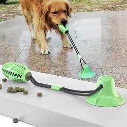 WLHOPE Dog Chew Toys for Aggressive Chewers Medium Large Breed Suction Cup Interactive Puzzle Tug of War Pull Toy Puppy Teeth Cleaning (Green)