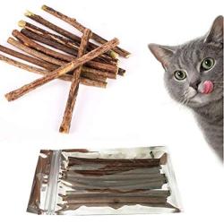 AnHua 15 pcs Pure Natural Catnip Pet Cat Toy Safety Molar Toothpaste Branch Cleaning Teeth Cat Snacks Sticks Pet Supplies