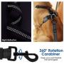SlowTon 2 Pack Dog Seat Belt, 2 in 1 Attachment, Hook Latch Bar or Seatbelt Buckle with Elastic Nylon Bungee Buffer Adjustable Reflective Nylon Safety Belt Tether Connect to Dog Harness
