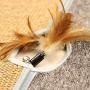 Houkiper Cat Scratching Pads Folded Sisal Carpet with Interesting Feather