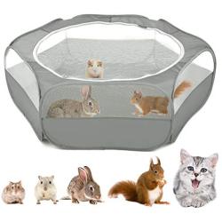 VavoPaw Small Animals Playpen, Waterproof Breathable Indoor Pet Cage Tent with Zipper Cover, Portable Outdoor Exercise Yard Fence for Kitten Hamster Bunny Squirrel Guinea Pig Hedgehog
