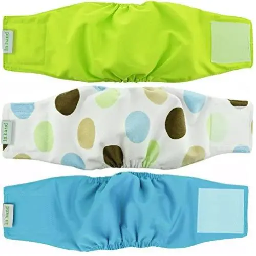 Washable Male Dog Diapers(Pack of 3), Premium Reusable Belly Bands for Male Dogs, Durable Male Dog Belly Wrap, Comfy Doggie Diapers