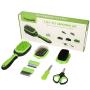 ZolooPet Dog Brush Cat Brush Pet Grooming Kit 7 in 1 Double Sided Pet Dematting Deshedding Comb Massage pin Brush with Pet Clipper and Diamond Nail File for Pet with Thick, Short, Medium, Long, Curly, and Wiry Hair