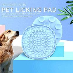 Youzeem Dog/Cat Slow Pet Feeder Food Bowl, Dog Licking Mat, Dog/Cat Bowl Mat to Relieve Anxiety, Meal Preparation Snack Mat, Dog Pet Food Mat Supplies, Dog Training Snack Food Mat (2 Pack)
