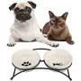 Pet Feeder Double Ceramic Bowl for Small Dogs and Cats Pet Feeder Double Ceramic Bowl for Small Dogs and Cats