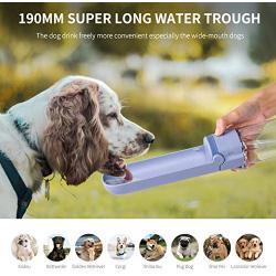 Ancgreen Dog Water Bottle, Dog Travel Water Bottle, Dog Portable Water Bottle for Pets Outdoor Walking/Hiking/Travel, Lengthen Foldable Watering Trough, Large Capacity, BPA Free