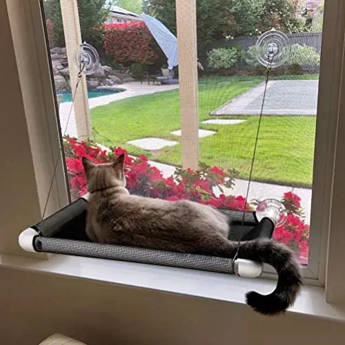 Lcybem Cat Hammocks for Window - Seat Suction Cups Space Saving Cat Bed, Pet Resting Seat Safety Cat Window Perch for Large Cats, Providing All Around 360° Sunbath for Indoor, Weighted up to 33lbs Lcybem Cat Hammocks for Window - Seat Suction Cups Space Saving Cat Bed, Pet Resting Seat Safety Cat Window Perch for Large Cats, Providing All Around 360° Sunbath for Indoor, Weighted up to 33lbs