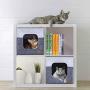 Thick Felt Cat Cave for IKEA Shelf - Cat Bed with Pillow & Reinforced Top - Easy Travel Cat Cube is Machine Washable - Foldable Cat Houses for Indoor Cats，Foldable Cat Houses for cat Tower