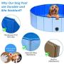 SlowTon Dog Pool Foldable, Pet Swimming Pool Collapsible PVC Outdoor Bathing Tub Portable Summer Pond Non Inflatable Anti-Slip Bathtub Kiddie Pool for Dog Puppy Cats and Kids (40” X 12”)