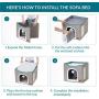 Bedsure Cat Cube, Foldable Cat Cubes for Indoor Cats, Cat House Indoor - Large Cat Bed with Fluffy Ball Hanging and Scratch Pad, 16.5x16.5x14 inches, Grey