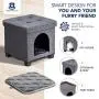 Pawristocrat Unique Multifunctional Pet House Ottoman with Tray Table - Folding Footrest Seat - Large Cat Cube Condo - Cat Bed for Indoor Pets - Houses for Cats and Small Dogs with Fully Washable Mat
