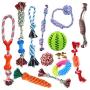 SZSMART Dog Rope Toy for Puppy Teething, Indestructible Dog Toys for Aggressive Chewers, 12pcs Puppy Interactive Braided Rope Toys Set, Puppies Chew Toys for Boredom Chew Teething Tug of War