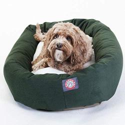 Majestic Pet Poly-Cotton Sherpa Bagel Dog Bed for Dogs & Cats, Calming Donut Dog Bed Cuddler | Washable | Multiple Sizes & Colors