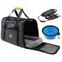 morpilot Pet Travel Carrier Bag, Portable Pet Bag - Folding Fabric Pet Carrier, Travel Carrier Bag for Dogs or Cats, Pet Cage with Locking Safety Zippers, Foldable Bowl, Airline Approved morpilot Pet Travel Carrier Bag, Portable Pet Bag - Folding Fabric Pet Carrier, Travel Carrier Bag for Dogs or Cats, Pet Cage with Locking Safety Zippers, Foldable Bowl, Airline Approved