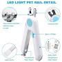 Electric Dog Nail Grinder & Cat Nail Clippers with Light, 2 Speed Rechargeable Pet Trimmer Pet Nail Trimmer, Painless Grooming & Smoothing for Small Medium Large Dogs & Cats