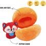 HugSmart Pet -Fruity Critterz | Squeaky Hide and Seek Plush Dog Toys | 2-in -1 Cute Interactive Plush Puzzle Toys for Small Medium Dogs (Pumpkin Hiding Fox)