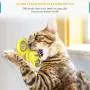 Apofly 1PC Windmill Cat Toy with LED Ball Suction Cup Portable Turntable Interaction Toy Scratch Hair Brush for Cats Kitty (Blue)