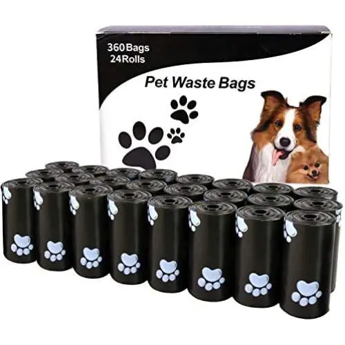 HaoDeng Dog Poop Bags, Extra Thick and Strong Poop Bags for Dogs, Guaranteed Leak-Proof, 15 Doggy Bags Per Roll, Each Dog Poop Bag Measures 9 x 13 Inches, 24Rolls, 360 Bags