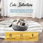 Cat Bed Round Pet Bed for Cats, Kittens, Puppies and Small Dogs / 18.5 inch Washable Pet Bed with Waterproof Bottom (Grey)
