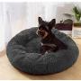 BODISEINT Faux Fur Dog Bed Cat Bed,Shag Round Anti-Anxiety Pet Calming Bed Doughnut Cuddler for Medium Large Puppy Dog Cat Kennel Cushion Self Warming Bed