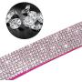 haoyueer Cute Dazzling Sparkling Elegant Fancy Soft Suede Leather Bling Rhinestone Crystal Jeweled Pet Cat Dog Puppy Collar Dog Leash Combo Set