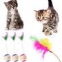 MOMU Pet Cat Kitten Toy Rolling Scratching Ball Tumbler Interactive Doll with Feather