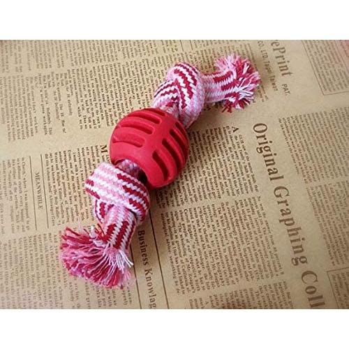 Pet Toys Great 3 PCS Pet Dog Toys Chew Teeth Clean Outdoor Traning Fun Playing Rope Ball(Blue) (Color : Red)