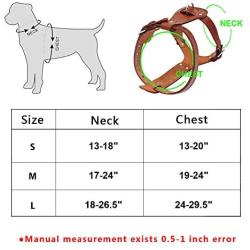 Beirui Genuine Leather Dog Harness Pet Training Walking Harness for Medium Large Dogs Pitbull Boxer Mastiff