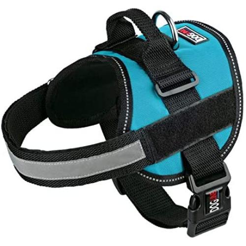 Dog Harness, Reflective No-Pull Adjustable Pet Vest with Handle for Hiking Walking, Training, Service and Outdoors - Breathable No - Choke Harness for Small, Medium or Large Dogs with Room for Patches