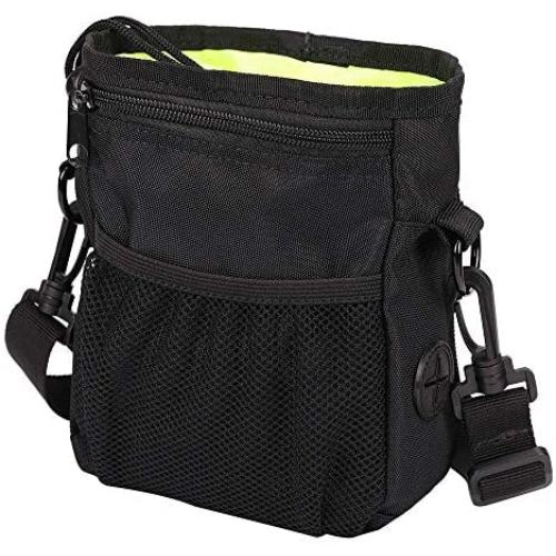 HANWELL Dog Treat Pouch with 2 Poop Bags Dispenser, Hand-Free Pet Training Pocket with Adjustable Waist Belt and Shoulder Strap for Running Carry Food and Toys