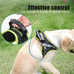 Petties&Sweeties No Pull Service Dog Vest Harness - Reflective - Pack Include Poop Bags, Adjustable Straps, with Training Handle and Hook, Mesh Padding, 1 PCS Removeable Tags for Small Pet Black