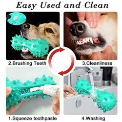 KANCHOU Squeaky Dog Toys for Aggressive Chewers Large Breed Medium Large Dog Chew Toys Extremely Durable Indestructible Dog Toys with 1 Chew Ball and 1 Toothbrush