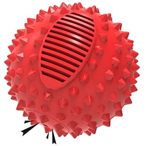 PETIZER Squeaky Dog Ball Toy for Aggressive Chewers ,4 Inches Indestructible Durable Big Dogs Chew Spiky Ball, Floatable Rubber Pet Toys for Medium &Large Breeds