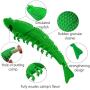 WeTest Natural Rubber Interactive Cat Toothbrush Catnip Toys - Refillable Catnip Shrimp Shape Pet Cleaning Chew Toothbrush Toy（Green） (LJ-ZXS-120202)
