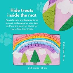 Pawzzle Mat - Explorer of the Rainbow Forest - Interactive Dog Feeding Snuffle Mat for Small Medium Large Dogs, Encourage Foraging Skills, Great for Nosework & Scent Training, Relieve Stress & Boredom