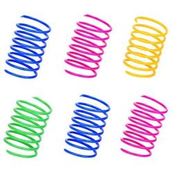 ISMARTEN Pet Wide Colorful Springs Cat Toys Plastic Coil Spiral Springs for Cat Kitten Pets 60 Pack (Random Color)