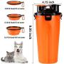 Lenlorry Dog Water Bottle Dog Travel Bowls Water Food Container with Dual Collapsible Dog Bowls Outdoor Pet Bowls for Dog Cat Puppy Kitten Rabbit Walking Hiking Traveling