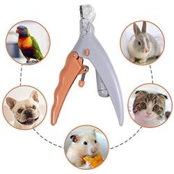 Hido Illuminated Pet Nail Clipper with LED Light, 5X Magnification Dogs Nail Scissor, Safe Cats Nail Trimmer Claw Care Grooming Tool, Professional Nail Trapper for Small Medium Large Animals, Orange