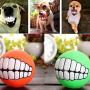 1PC only Treat Ball Pet Dog Toy Smile With Teeth Grinding Chew Sound Funny Playing BLUS