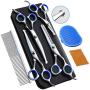 Professional Dog Grooming Scissors with Safety Round Tip - Heavy Duty Stainless Steel Grooming Scissors for Dogs Cat Pet - Pet Grooming Scissors Kit 6 Pcs for Cat Dog Grooming